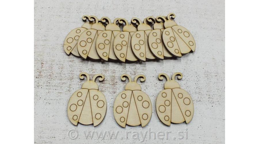 Leseni okraski,Pikapolonice, set 10, 5cm