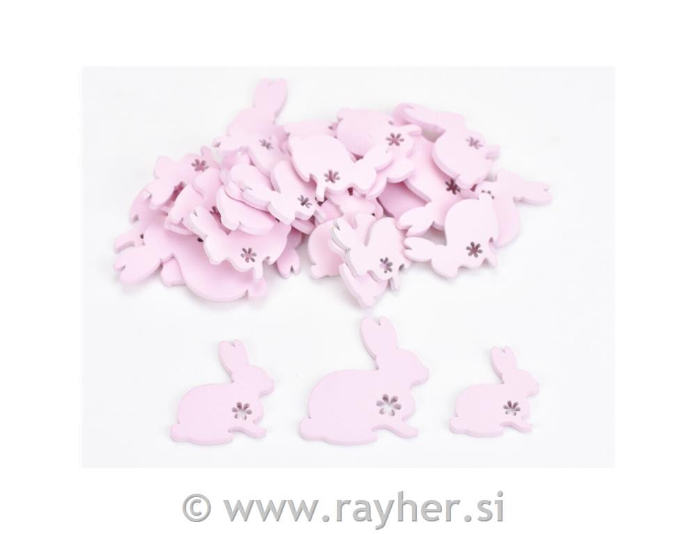 Drveni zećiči, pink, set 30