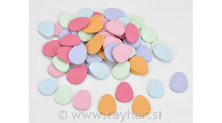 Lesena jajčka, pastelne barve, 3cm, set 20