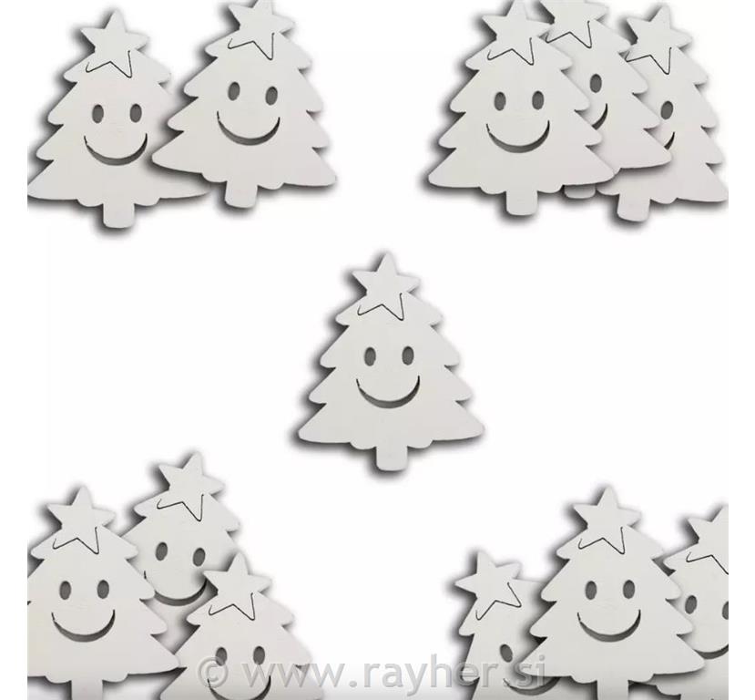 Drveni ukras, nasmiješeni bor, set 20