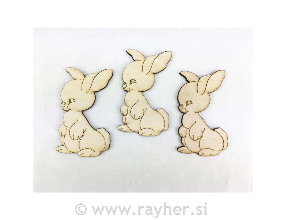 Drveni zećiči, 8cm, set 3