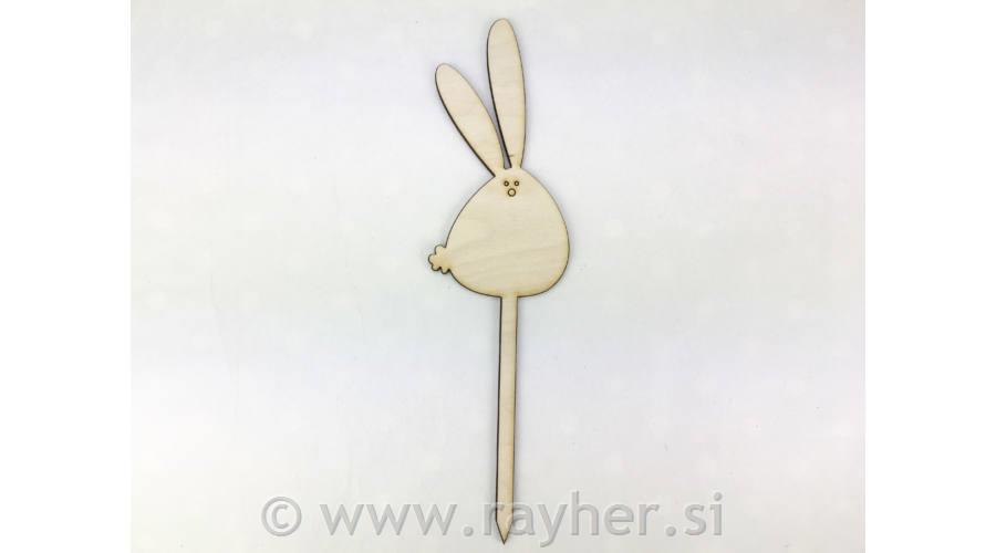 Wooden rabbit on stick 18.5x5cm