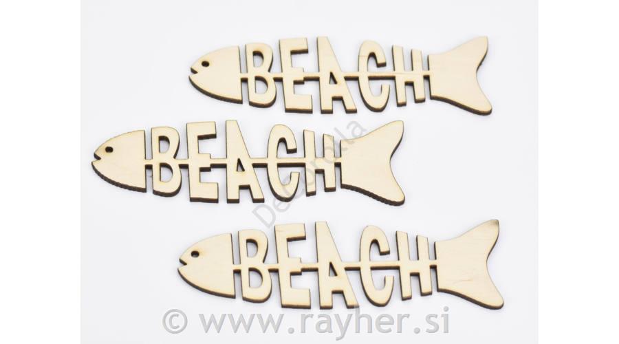Drveni ukras Riba 12cm, set 3