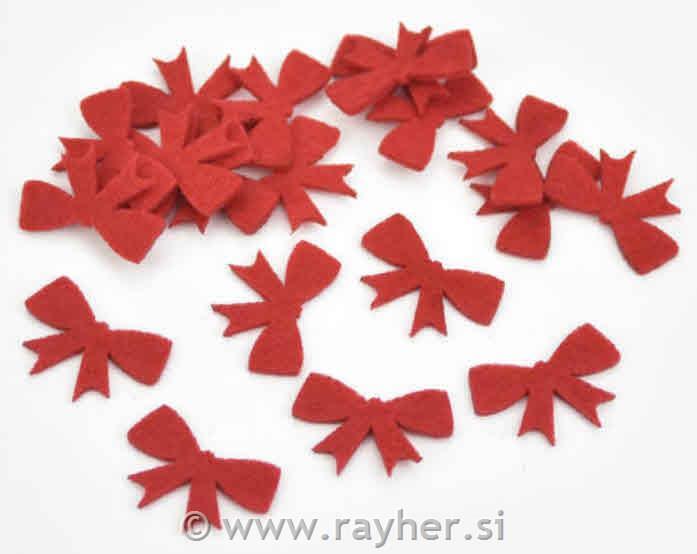 Trake, crveni filc, 3cm, set 20