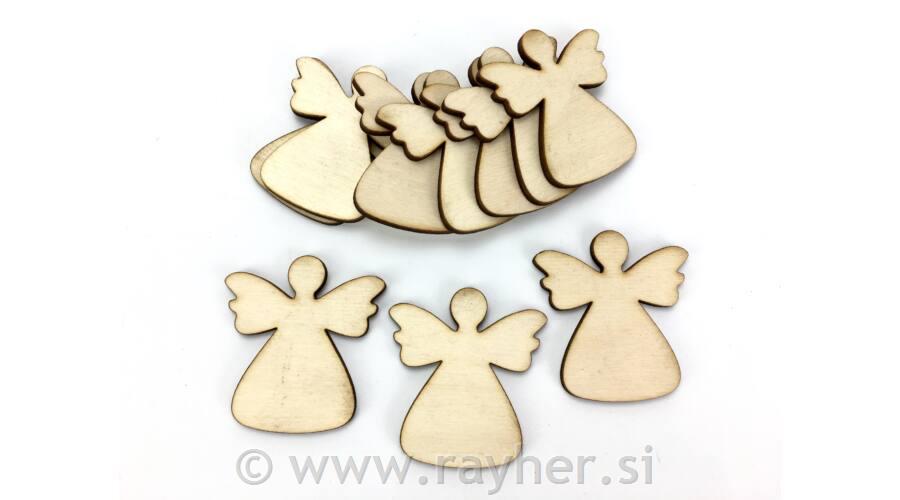 Drveni ukras Anđeli, 4,5x5cm, set 10