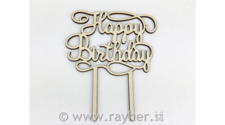 Wooden sign Happy Birthday 11.5x14.5cm