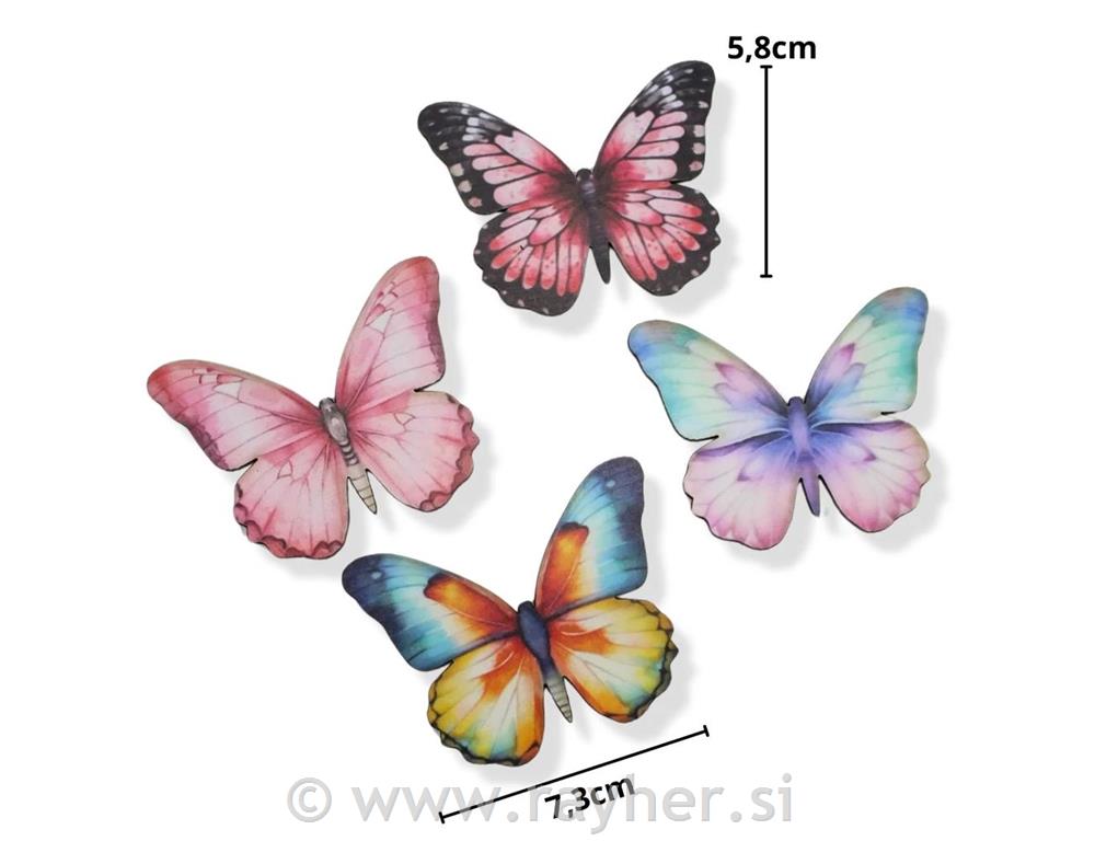 Drveni ukrasi, Leptiri, set 4