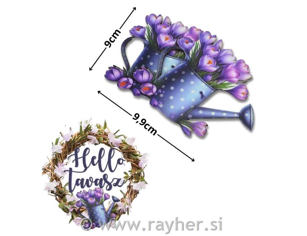 Drveni ukrasi Posuda za zalijevanje,plava, 8,9x9,9cm, set od 2