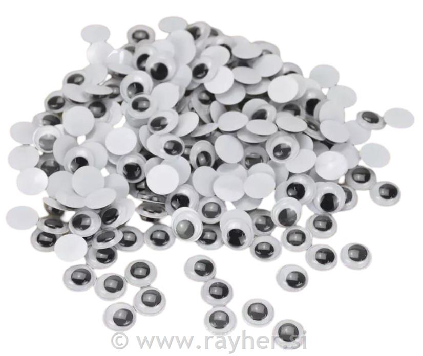Plastic wiggling eyes, 12 mm, 100 pcs