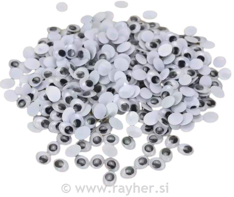 Oči plastične, 10 mm, ovalne, 100 kom