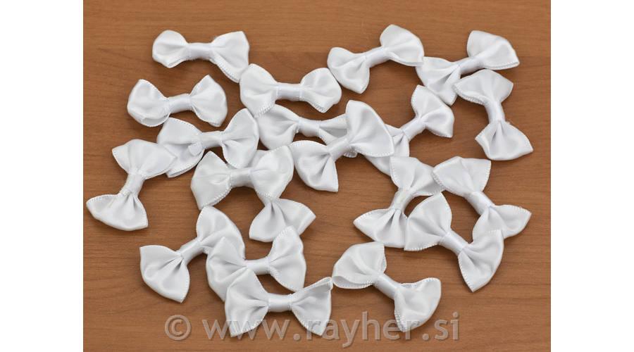 Mini bows, white, 20 pcs