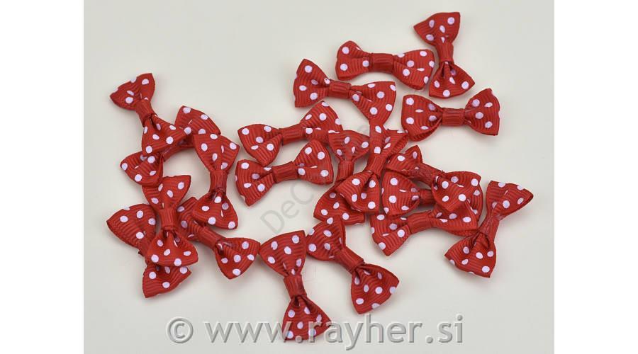 Mašne, crvene sa pikama, set 20