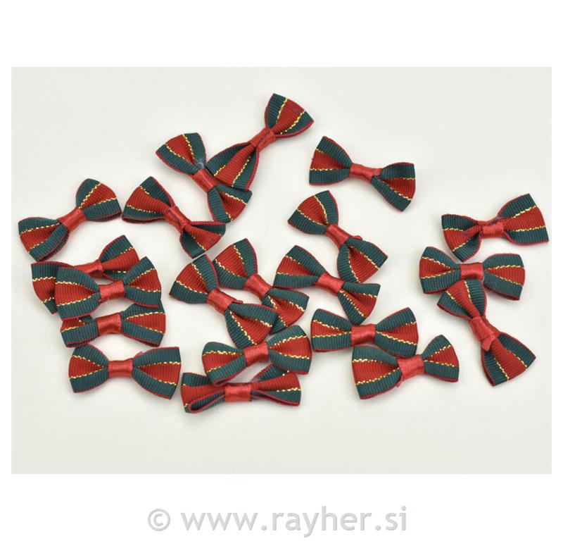 Mašnice, crvene zelene, 3cm, set 20