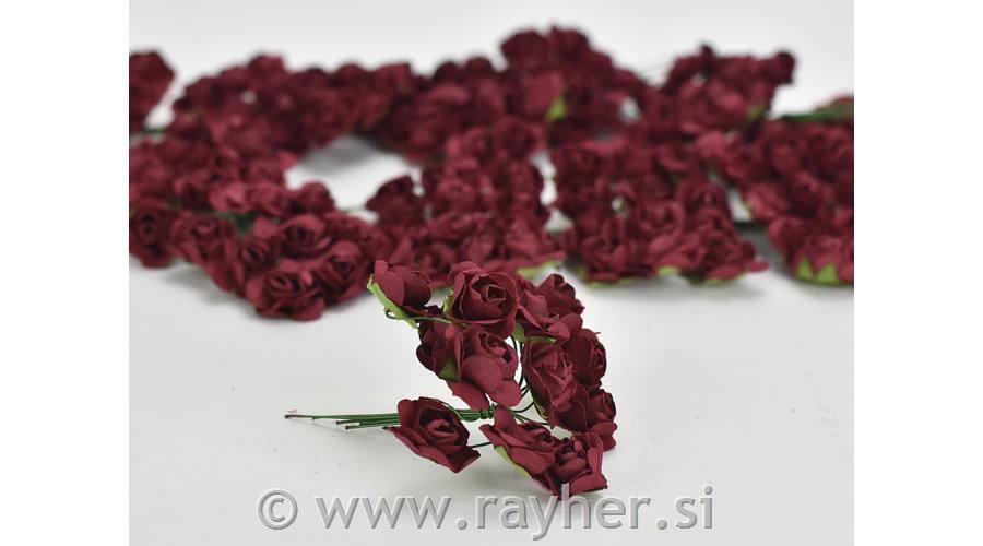 Papirnate ruže, tamno crvene, set 12