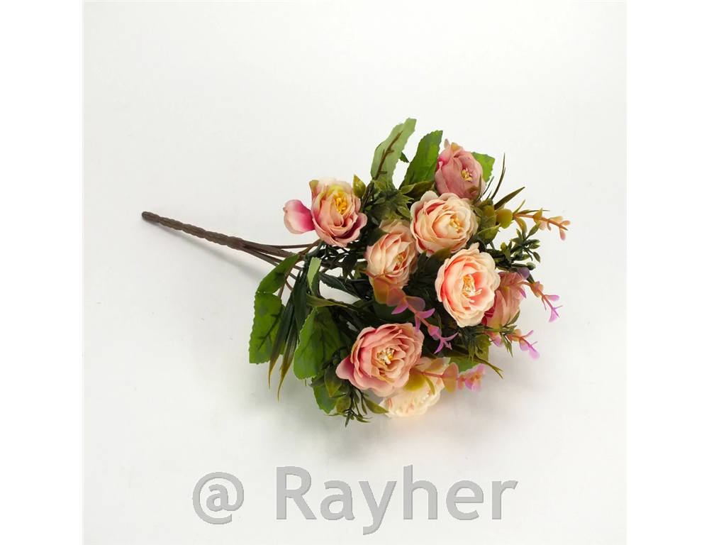 Buket begonija sa zelenilom, sv.roza