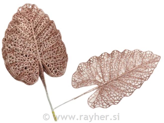 Sijajući list, rose gold, 32x13cm, 10kom