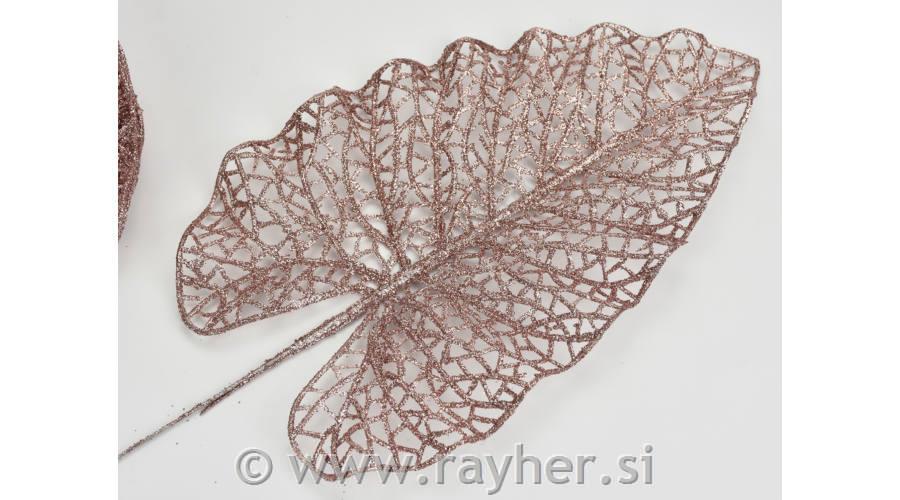 Sijajući list, rose gold, 32x13cm, 10kom