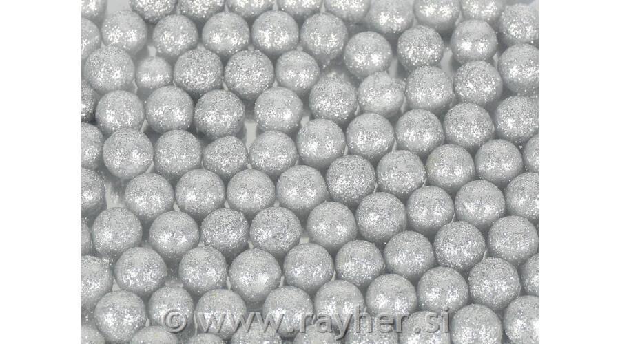 Dekorativne kuglice, 1cm, srebrne