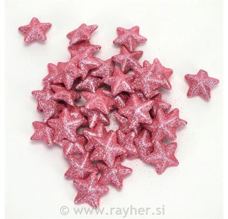 Dekorativne zvijezde, 2cm, pink