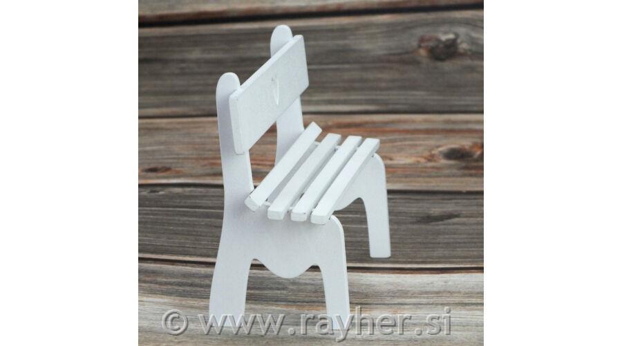 Lesena mini klop, bela, 16,5x7cm