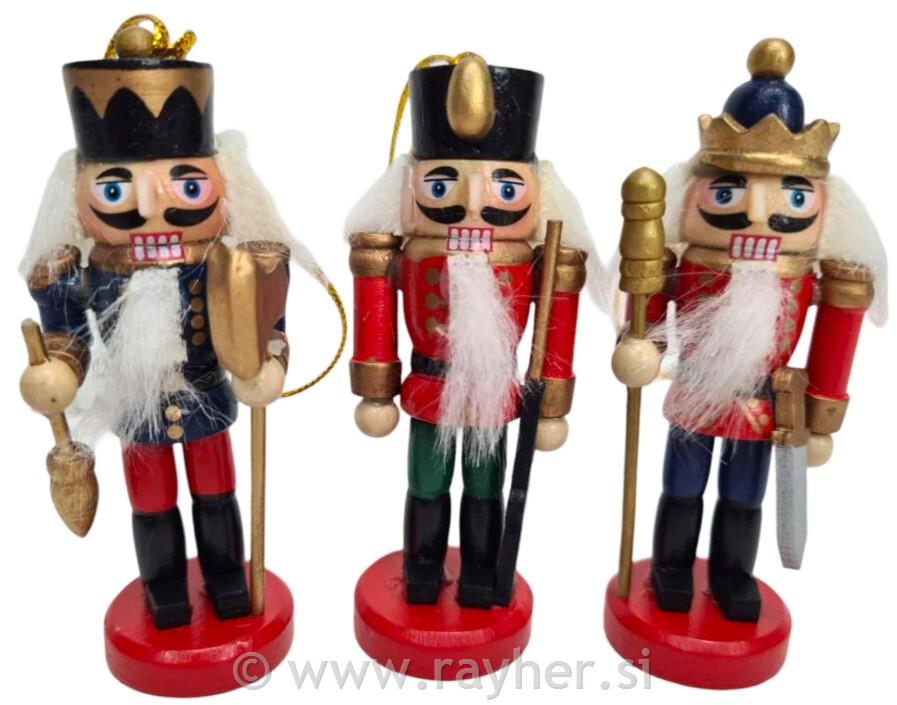 Orašar, crveni, set 3, 8.2cm