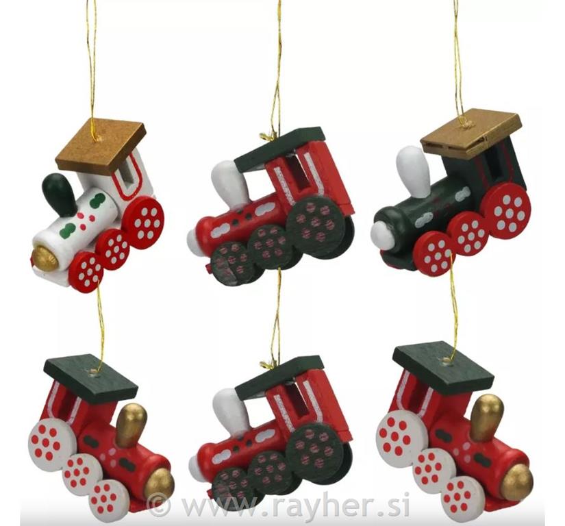 Božično novoletni okraski, set 6, vlak