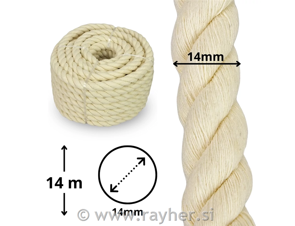 Pamučna vrpca 14mm, 14m