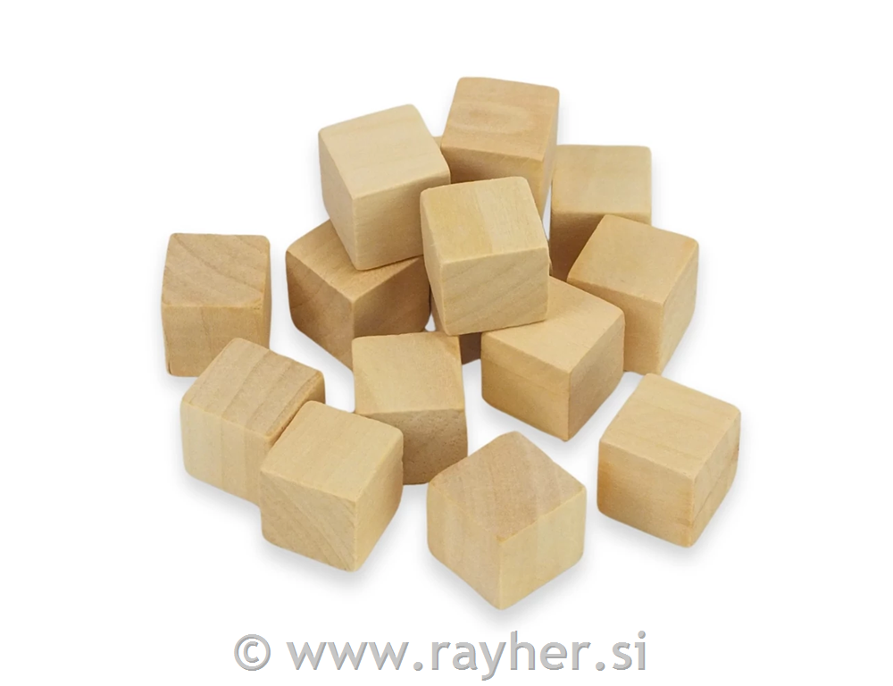 Drvene kocke, 2 cm, set od 15 kom