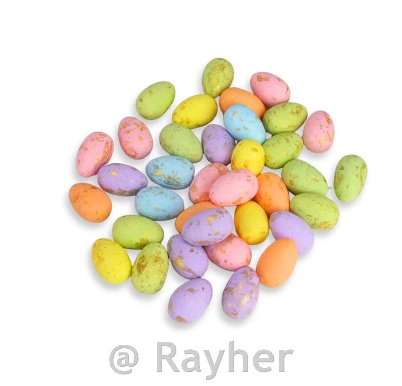 Šarena jaja sa zlatnim listićima, 9 cm,set 36