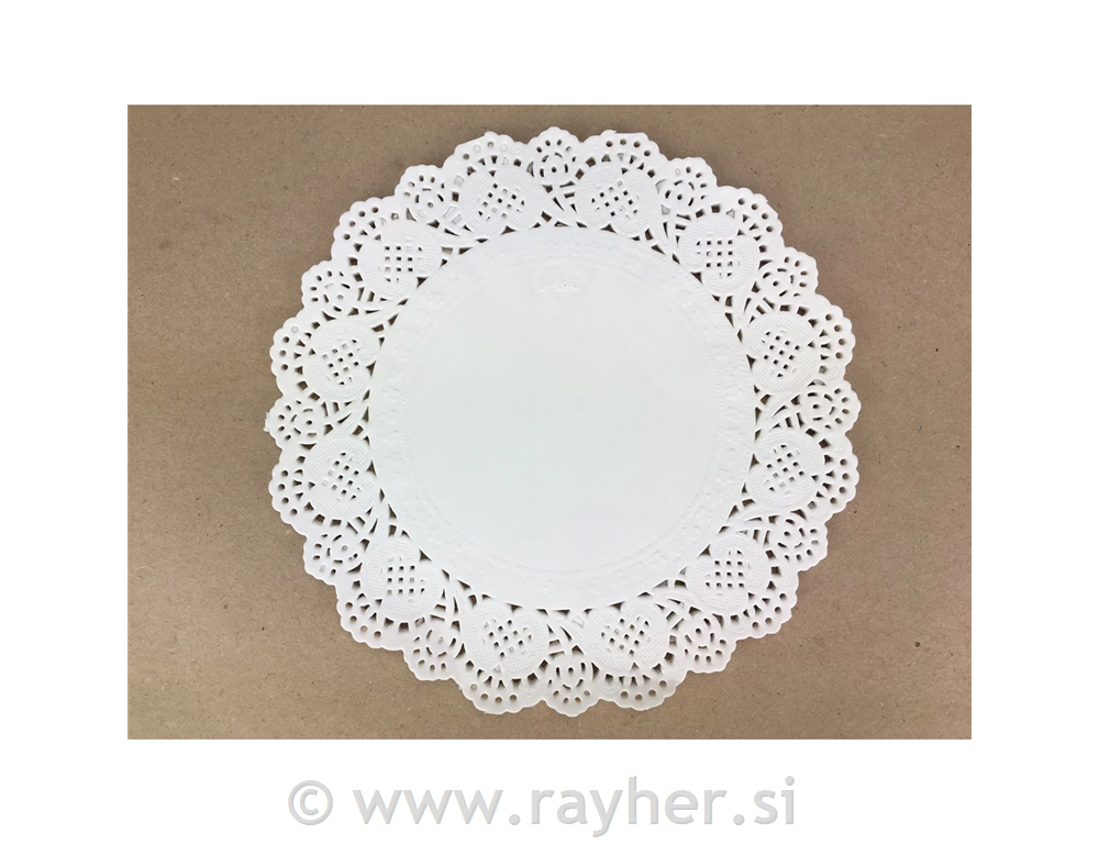 Papirnata čipka, bele, 16 cm, 36 kosov