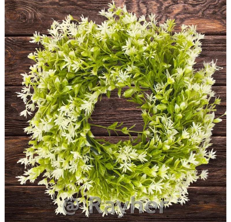 Wreath with white flowers, 33 cm