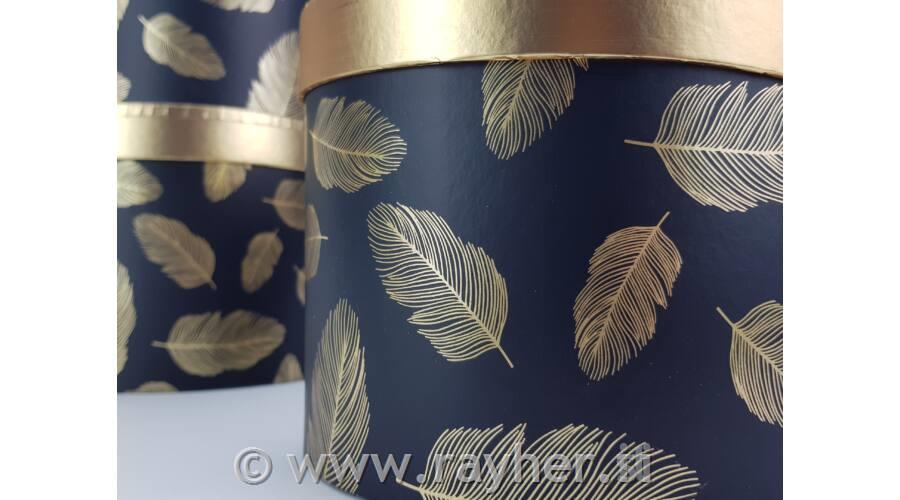 Kutija Elegant Leaf, okrugla L, 24,7x17