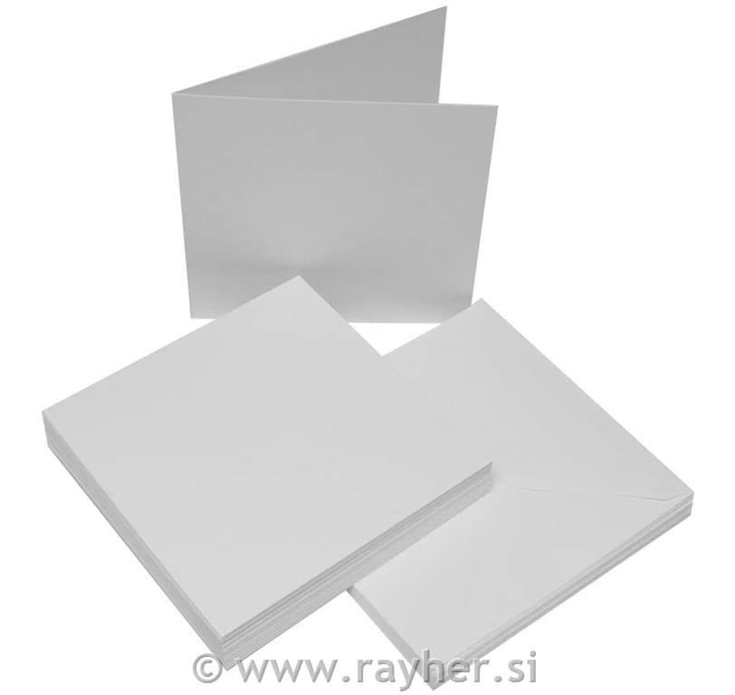 OMOTNICE + ČESTITKE, SET 25, 17.8 X 17.8CM, BIJELE BOJE
