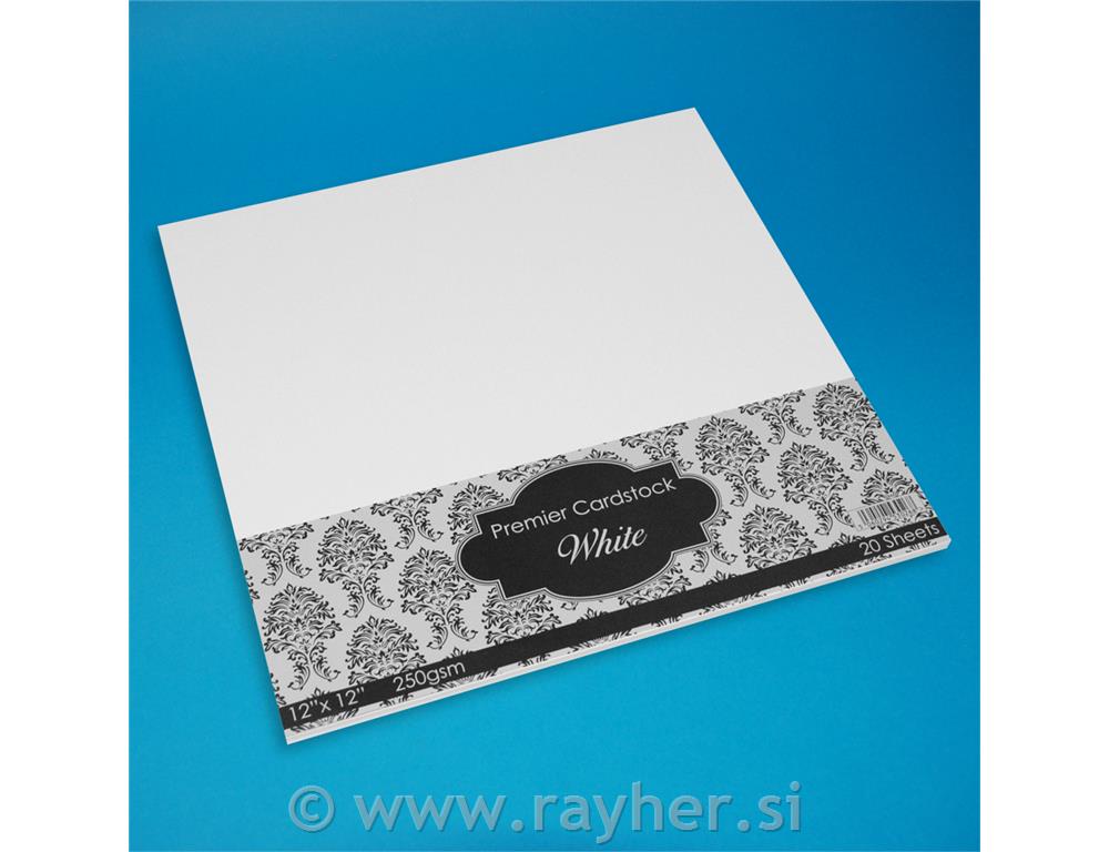 SCRAPBOOKING PAPIR, PREMIER, BIJELI, 250gsm