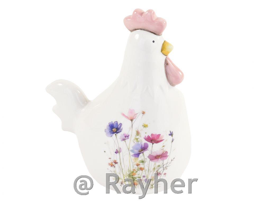 Kokoška s cvetličnim potiskom, 13.3cm