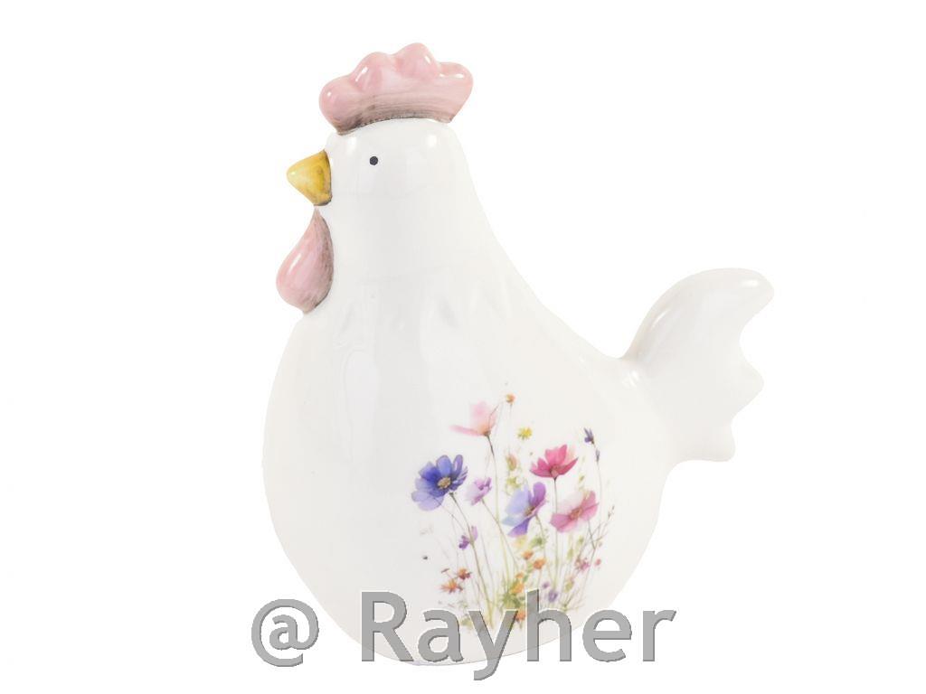 Kokoška s cvetličnim potiskom, 13.3cm