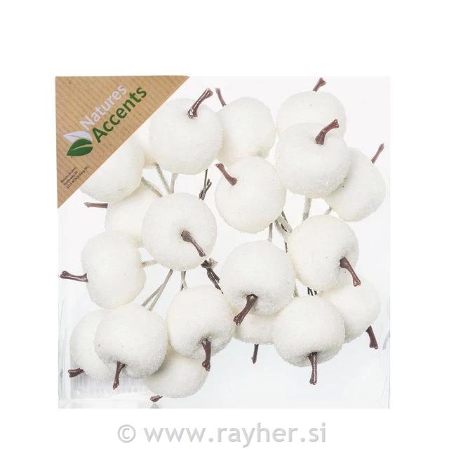 Dekorativne jabuke, 3 cm, set4, bijela