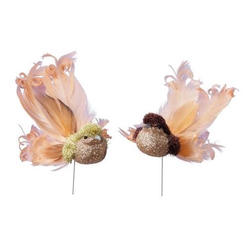 Ptica s šljokicama, na žici, 16 cm, 1kom