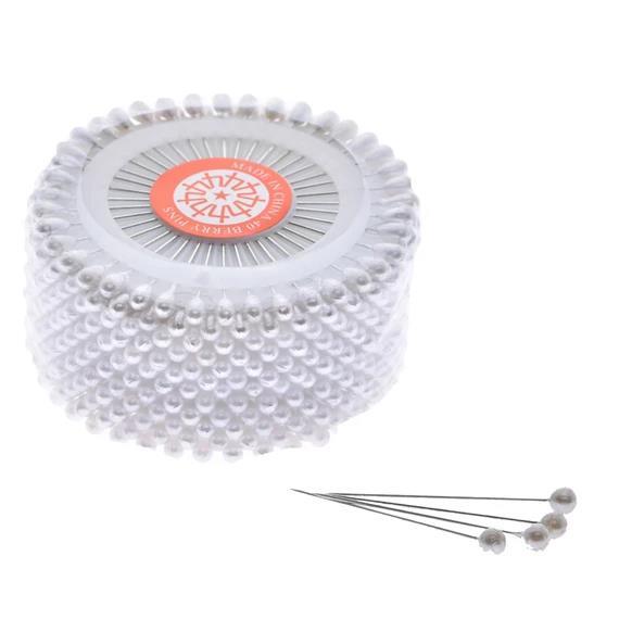 Igle s perlom, bijele, 8,5 × 4,5 cm