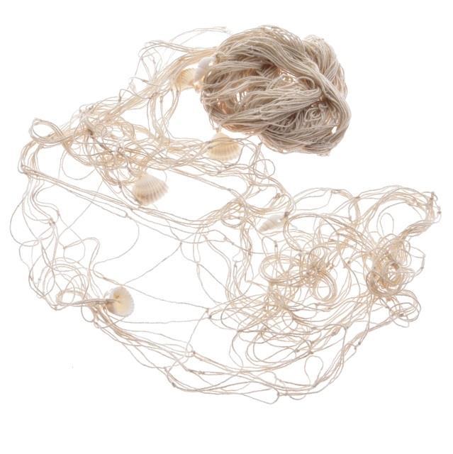 Ribarska mreža+školjke, natur, 100x200cm