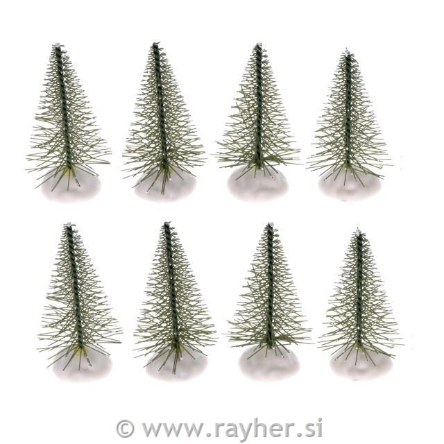 Smreke sa snježnim podlogama 6cm,set 8