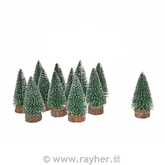 Smreke zasnežene, 5cm, set 12