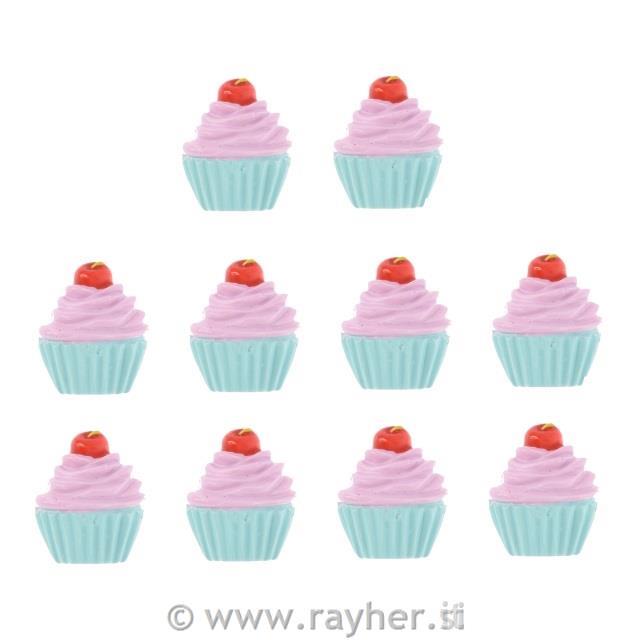Cupcake, set 10, pink-plavi
