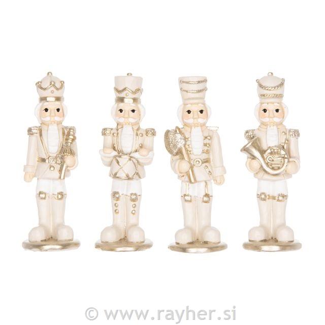 Hrestač, bel-zlat, 6.3cm