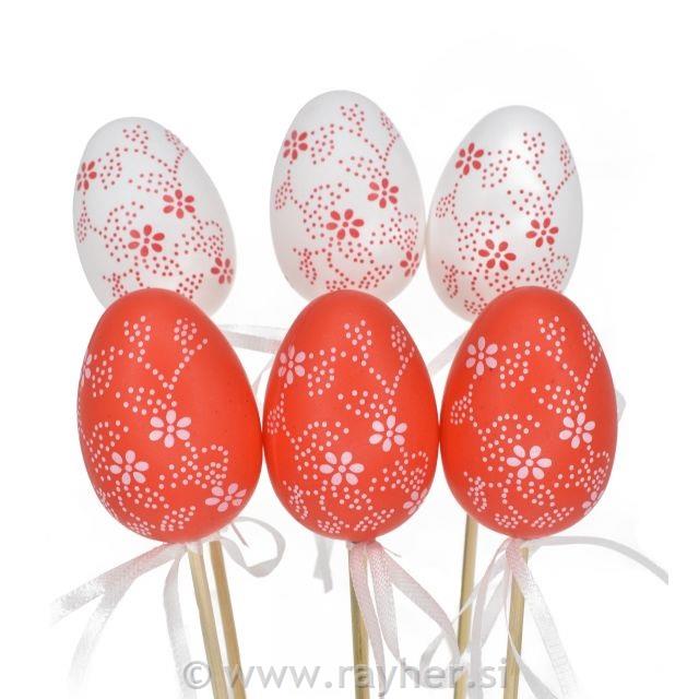 Jaja bijelo-crveno na štapiću 1 kom