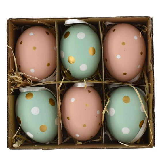 Jaja pastel, zlatne pike, set 6