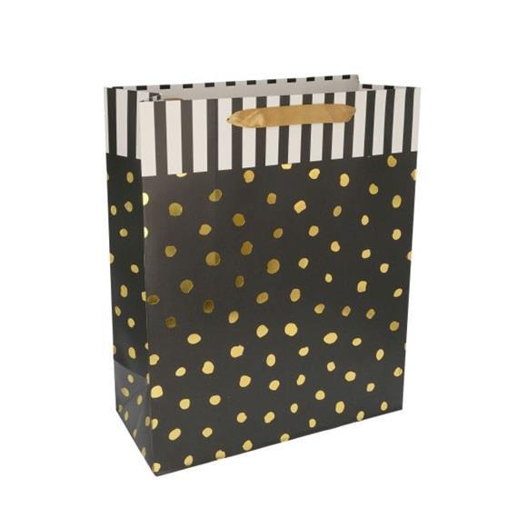 Poklon vrećica, Gold dots, 31x42x12 cm