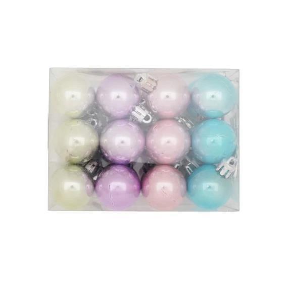 Božićne kuglice Pastel, 3 cm, set 24