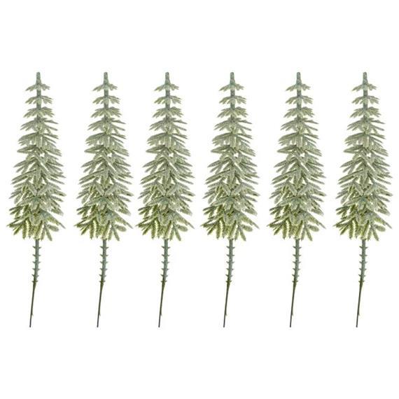 Snježne božićne smreke sa šljokicama