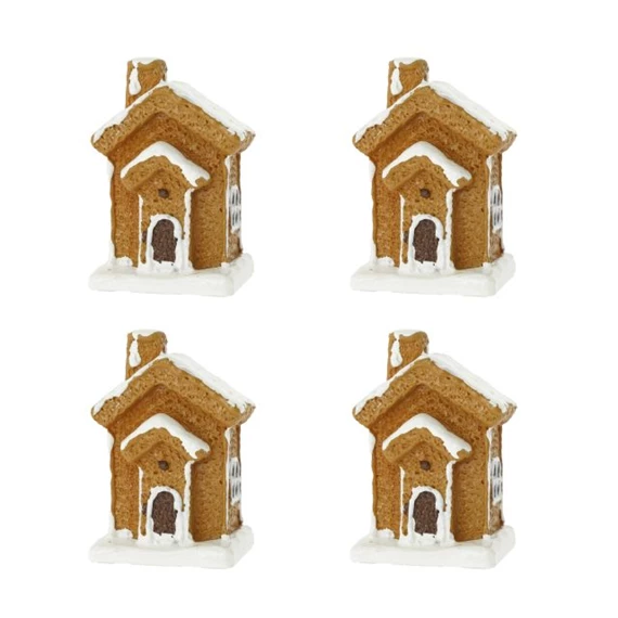 Zasniježene kućice od medenjaka, set 4